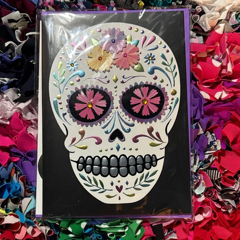 🆕American Greetings-Papyrus ‘Day Of the Dead’ Sugar Skull Card